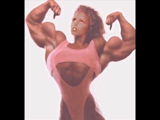 Vrouw bodybuilding fbb bodybuilder spier kunst