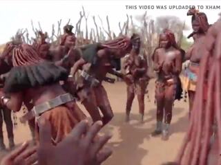 African Himba women dance and swing their saggy tits around